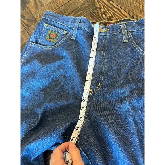 Cinch Men's Bootcut FR Work Jeans - Dark Blue - Picture 7 of 12